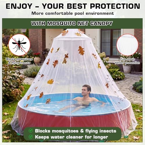Pool Net Dome 10-12FT Above Ground, Mosquito Leaf Cover