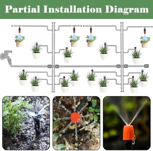 200FT+40FT Drip Irrigation System, Garden Watering System