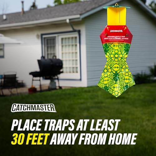 Catchmaster Japanese Beetle Traps 3 Pack, Outdoor Beetle Bags w/Dual Lure