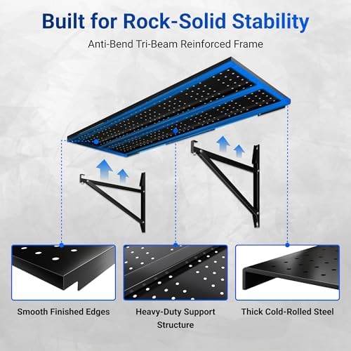 FLEXIMOUNTS 2-Pack 1x6ft Wall Mounted Garage Shelving, 14x68-inch