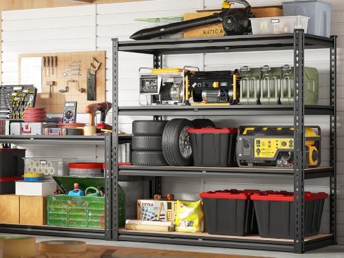 REIBII 2000LBS Storage Shelves,4-Tier Adjustable Garage Shelving for Pantry