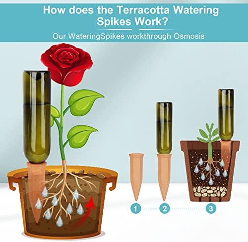 10 Pieces of Plant Watering Piles, Plant Watering Devices,Plant Water Seepage Devices, Clay self Watering Nails, Used for Automatic Watering Systems for Indoor and Outdoor Plants in Vacation Homes