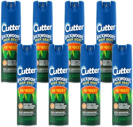 Cutter Backwoods High DEET Insect Repellent, Mosquito Repellent, 40% DEET, 11 Ounce (Pack of 8) (Aerosol Spray)