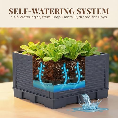 2 Pack 56" Self Watering Tomato Planter with Trellis - Indoor & Outdoor