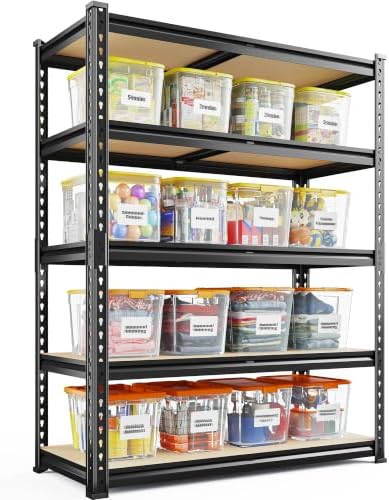 REIBII 2400 Lbs Garage Shelving for Basement, Adjustable Shelving Unit