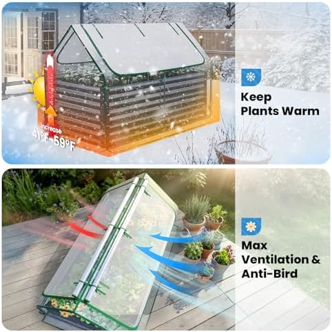 Quictent Large Raised Garden Bed with Cover 6x3x2 ft