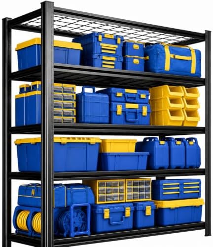 Wire Garage Shelving, 36" W×16" D×72" H Metal Storage Shelf, 2-in-1 5-Tier Adjustable 2500 lbs Heavy Duty Shelves Unit, Upgraded Reinforced Double-Layer Columns for Garage Basement Kitchen