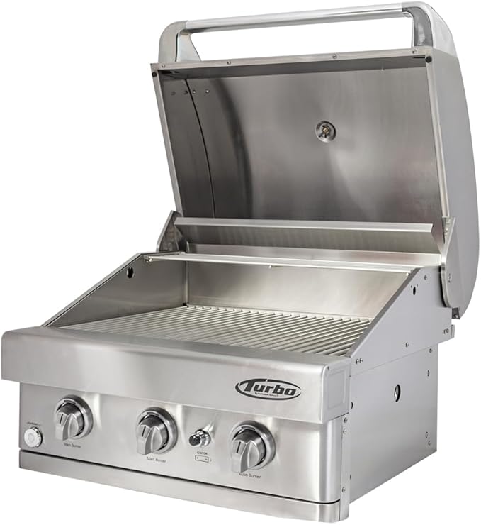 Turbo 26-inch 3-Burner Built-In BBQ Gas Grill - Propane