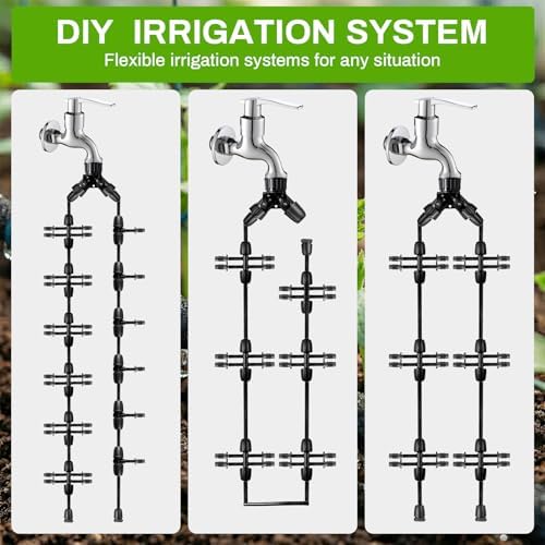 Upgraded 230FT Drip Irrigation System with 1/4" Soaker Hose -Weeping Technology for Deeper Root Watering,Garden Watering System for Raised Beds, Greenhouse, Lawn - Save Water