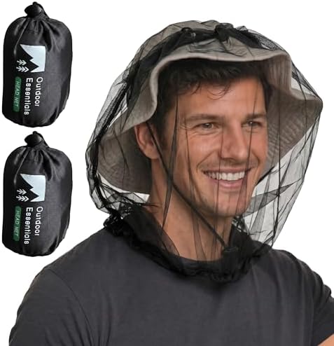 Mosquito Head Net Mesh Face Cover – Bug Face Netting Protection Against Gnats, Midges, Black Flies – Head Net for Men & Women, Hunting, Fishing, Camping, Gardening – No-See-Um Insect Netting