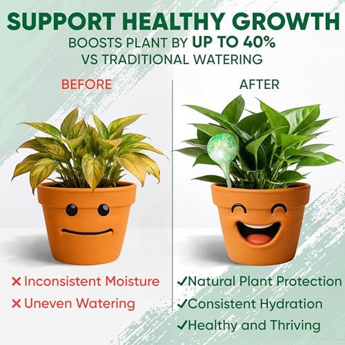 Plant Watering Devices for Indoor & Outdoor Plants, 5 Day Irrigation, Colored Glass, Automatic Water Bulbs, Plant Waterer