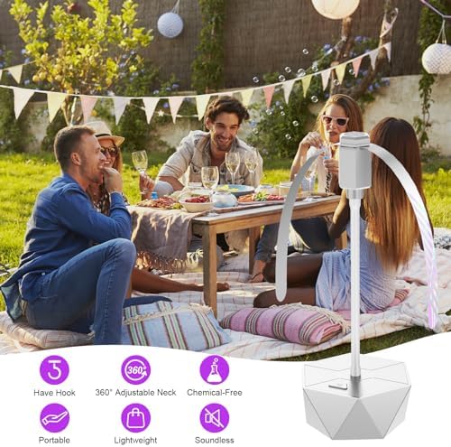 Fly Fans for Tables, Fly Repellent Fan Outdoor Indoor Keep Flies Away, Repellent Fans for Tables with Holographic Blades for Picnic, Party, Restaurant, Kitchen, and BBQ, 4 Pack Silver