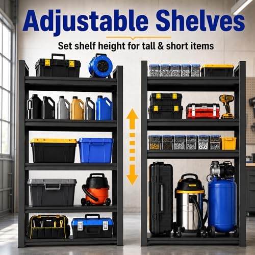 SAWJEC 78" H x 48" W x 18" D Tall Garage Storage Shelves Heavy Duty Unit