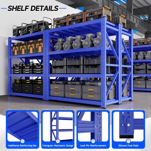Heavy Duty Metal Garage Shelving Unit, 3000 LBS Total Load Capacity