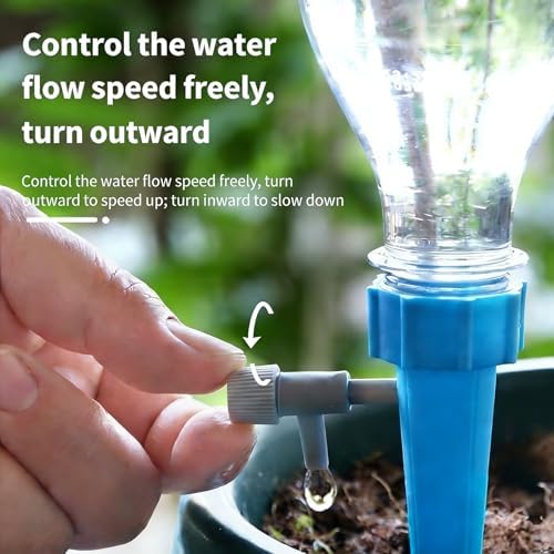 22pcs Plant Self Watering Insert Spikes Device Indoor,Automatic Water Control System with Slow Release Valve,Adjustable Water Volume Drip Irrigation Control System,Enjoy Your Vacation