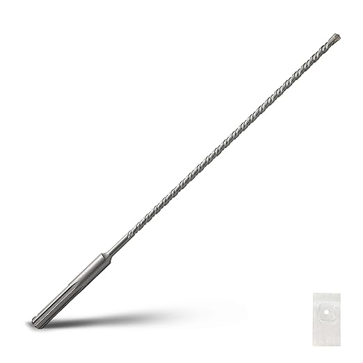 3/8 x 23.6 inch SDS Max Rotary Hammer Drill Bit, 10x600mm Carbide Tip Masonry Drill Bit,Concrete Drill Bit for Masonry, Brick, Stone, Concrete (Length :600mm / 23.6 inch, 10mm (3/8 in) Diameter)