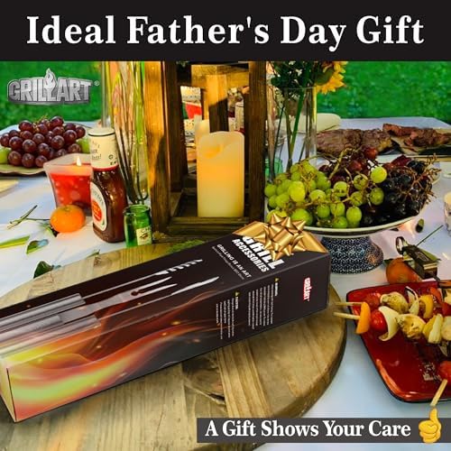 GRILLART Grill Tools Grill Utensils Set - 3PCS BBQ Tools, Stainless Barbeque Grill Accessories -Spatula/Tongs/Fork w/Insulated Glove, Ideal BBQ Set Grilling Tools for Outdoor Grill, Gifts for Men Dad