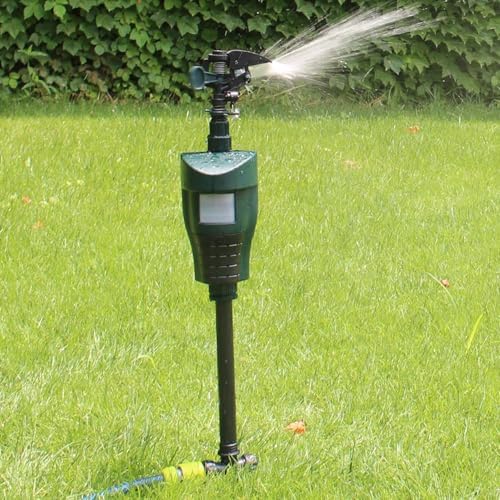 Adjustable 360° Motion Activated Sprinkler for Garden – Animal Deterrent Motion Sensor Sprinkler to Protect Plants