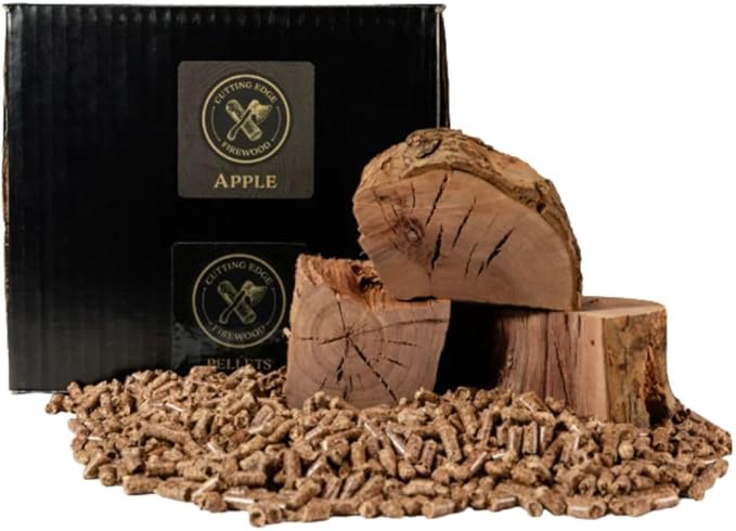 Cutting Edge Firewood Apple BBQ Wood Pellets – All-Natural Hardwood Smoking Pellets for Grills and Smokers – Clean, Consistent Burn with Mild Sweet Flavor for Pork, Poultry, and Fish, 15 lb Bag