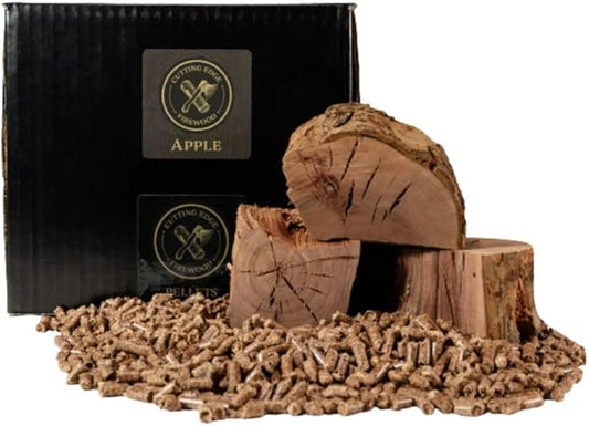 Cutting Edge Firewood Apple BBQ Wood Pellets – All-Natural Hardwood Smoking Pellets for Grills and Smokers – Clean, Consistent Burn with Mild Sweet Flavor for Pork, Poultry, and Fish, 15 lb Bag