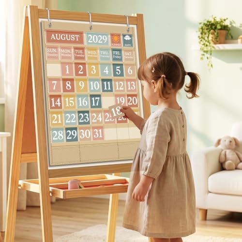 Boho Calendar Pocket Chart Set for Classroom, 118 Cards