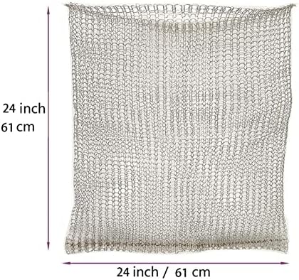 Keebgyy Metal Mesh Bag, Gophers Resistant Stainless Steel Mesh, Stainless Steel Wire Mesh Vole Mesh Metal Mesh Bag, Flowers Rodent Proof Wire Baskets for Plants, Planter for Garden Lawn(#6)