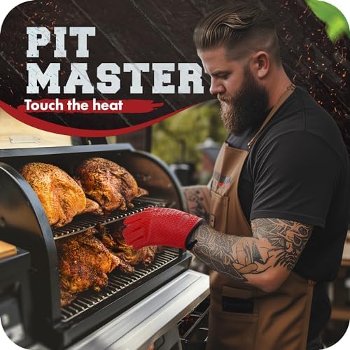 KITCHEN PERFECTION S Silicone Smoker BBQ Gloves - Heat Resistant Oven Mitts