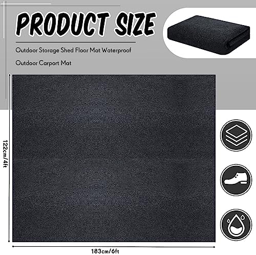 Shed Floor Mat 6 x 4 ft, Waterproof PE Backing for Backyard Sheds and Patio