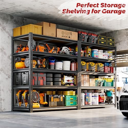 CypBed Storage Shelves, 5 Tier,2425LBS 40" W × 20" D × 72" H, Black, 2PCS