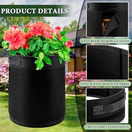 3 Pack 15 Gallon 360° Visibility Potato Grow Bags with Shading Flap