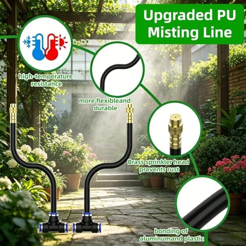 360° Adjustable Drip Irrigation System - Compatible 1/4" Irrigation System, 98FT Garden Watering Atomizing System with 30pcs Nozzles, Greenhouse Accessories for Yard, Lawn, Plants, Garden (98Ft)