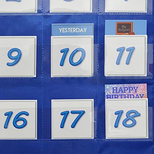 Calendar Pocket Chart Educational Weather Chart & Seasonal Learning Tool for Classroom, 117 Cards Included, 25.75 * 33.75in for Teachers & Parents