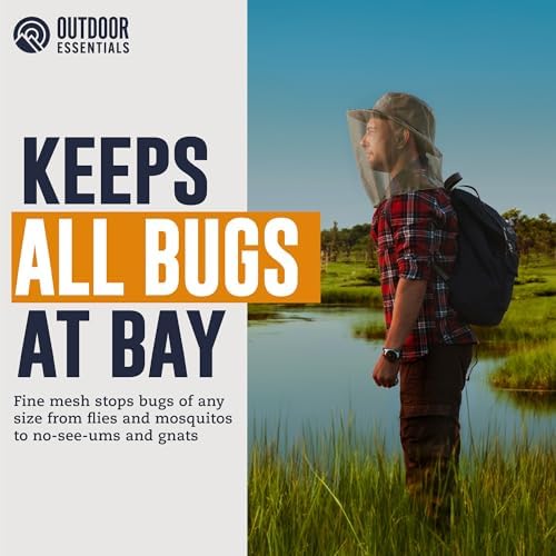 Mosquito Head Net Mesh Face Cover – Bug Face Netting Protection Against Gnats, Midges, Black Flies – Head Net for Men & Women, Hunting, Fishing, Camping, Gardening – No-See-Um Insect Netting