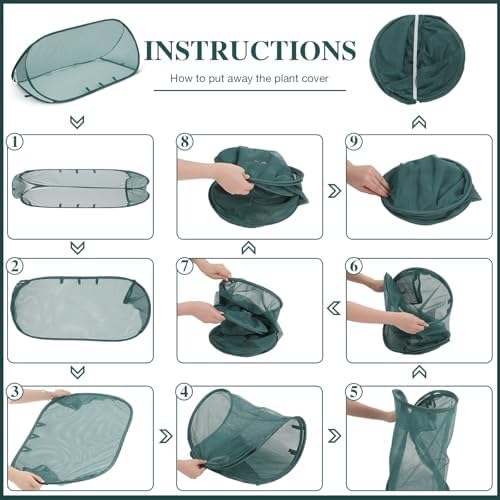 4 Sets 39" x 15" x 15" Pop up Garden Mesh Plant Cover Garden Rows Plants Cover with 24 Pcs Ground Nails Foldable Outdoor Protector Tent for Vegetables Fruits Seedlings Flowers from Animals