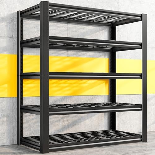 REIBII 72" H Garage Shelving 3200 LBS Heavy Duty Adjustable Storage Shelves
