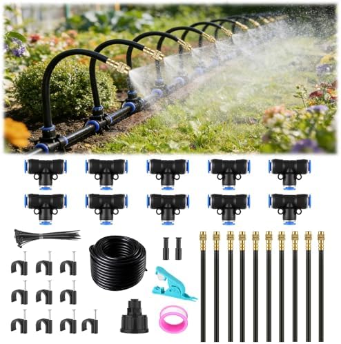 30FT Drip Irrigation System, 1/4" Garden Watering Misting System for Plant