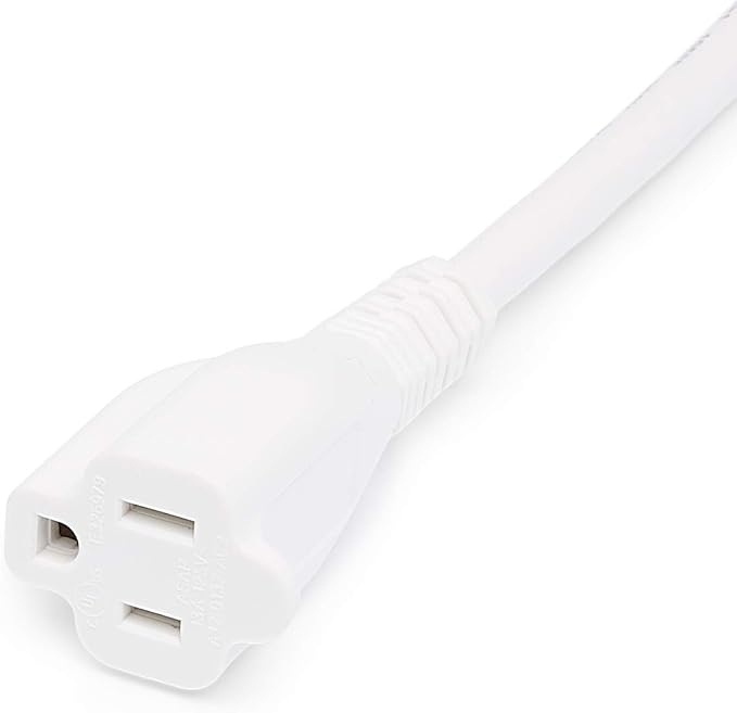 Amazon Basics Extension Cord, 25 Ft, 3 Prong Outlet Extender, Indoor Extension Cord, 13 Amps, 125V, White