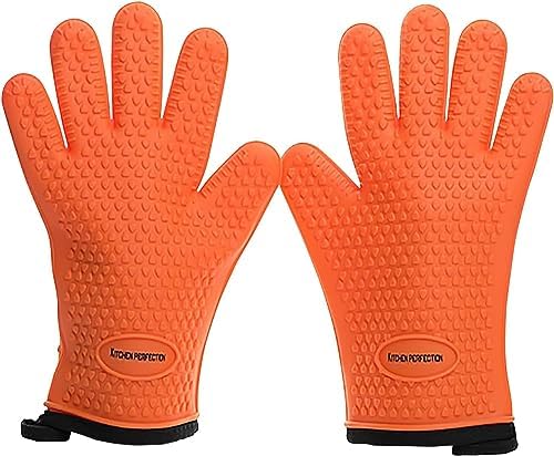 KITCHEN PERFECTION S Silicone Smoker BBQ Gloves - Heat Resistant Oven Mitts
