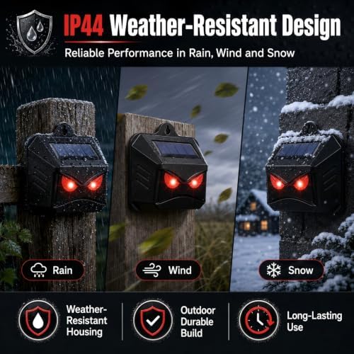 8 Pack Solar Predator Eyes Nocturnal Animal Repellent Outdoor,Auto Activate Animal Deterrent Predator Lights for Coyote,Racoon,Foxe,Skunk,Deer,Red LED Wildlife Guard for Yard, Garden,Farm,Chicken Coop