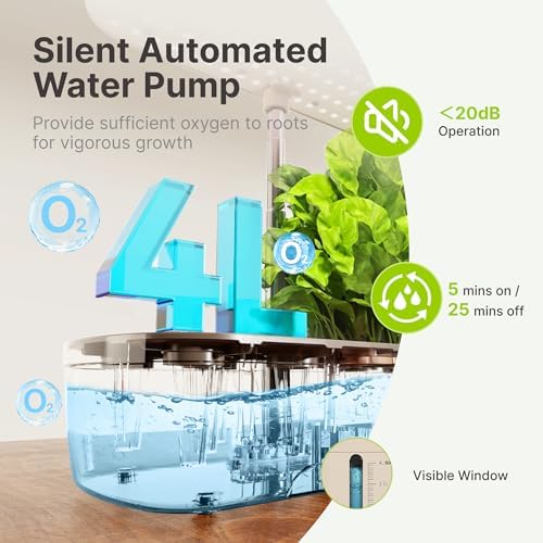 SUNCOZE Hydroponics Growing System, 12 Pods, 12.4 in Adjustable Height