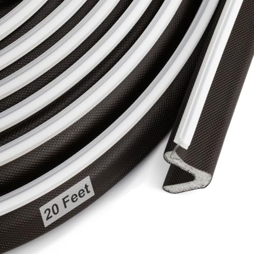 Litaibai Kerf Door Weather Stripping for Exterior Doors, Brown, 20 ft