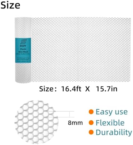 Pet & Garden Safeguard - 15.7IN x 16.4FT Roll - White Plastic Netting, Multi-Use Decorative Fencing for Poultry, Dogs, Rabbits,Chicken and Snake Barrier
