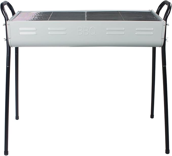 Portable Stainless Steel Grill is a home charcoal grill and outdoor grill perfect for travel, outdoor cooking and grilling, camping, and picnics.
