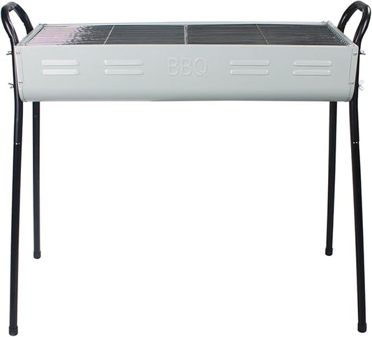Portable Stainless Steel Grill is a home charcoal grill and outdoor grill perfect for travel, outdoor cooking and grilling, camping, and picnics.