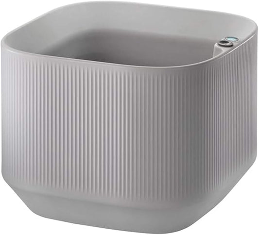 Crescent Garden Modular Self-Watering Plant Box with TruDrop Water Level Indicator, Indoor/Outdoor, Small Modern Box Planter for Herbs, Flowers, Peace Lily, Houseplants - 20"x20"x16"H (Ash)