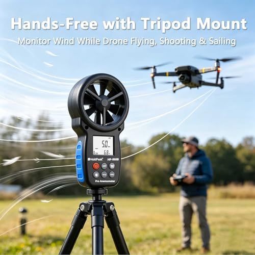HoldPeak 866B Digital Anemometer, Handheld Wind Speed CFM Meter