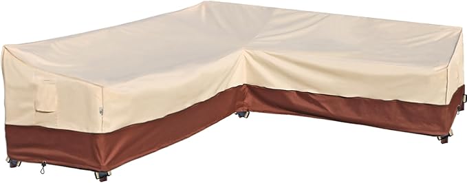 Patio Outdoor Sectional Cover-L-Shaped Patio Furniture Covers Waterproof Rip-Stop Anti-UV 600D Heavy Duty Outdoor Couch with 3 Air Vent Sofa Cover,Right 104''L （83''L） 32''D 31''H