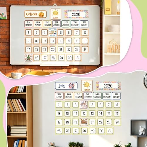 Mooliwe 457 Pcs Colorful Classroom Calendar Days of The Year Set