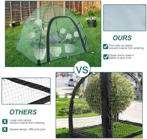 2pack Pest Guard Cover,22.8x22.8x22.8 Inches Garden Mesh Plant Cover Insect Bird Barrier Netting Mesh Outdoor Mesh Plant Enclosure Plant Tent Cover Pest Protection Guard for Fruit Vegetables