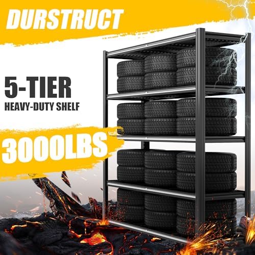 Durstruct 5 Tier Heavy Duty Metal Storage Rack 48”W x 24”D x 72”H